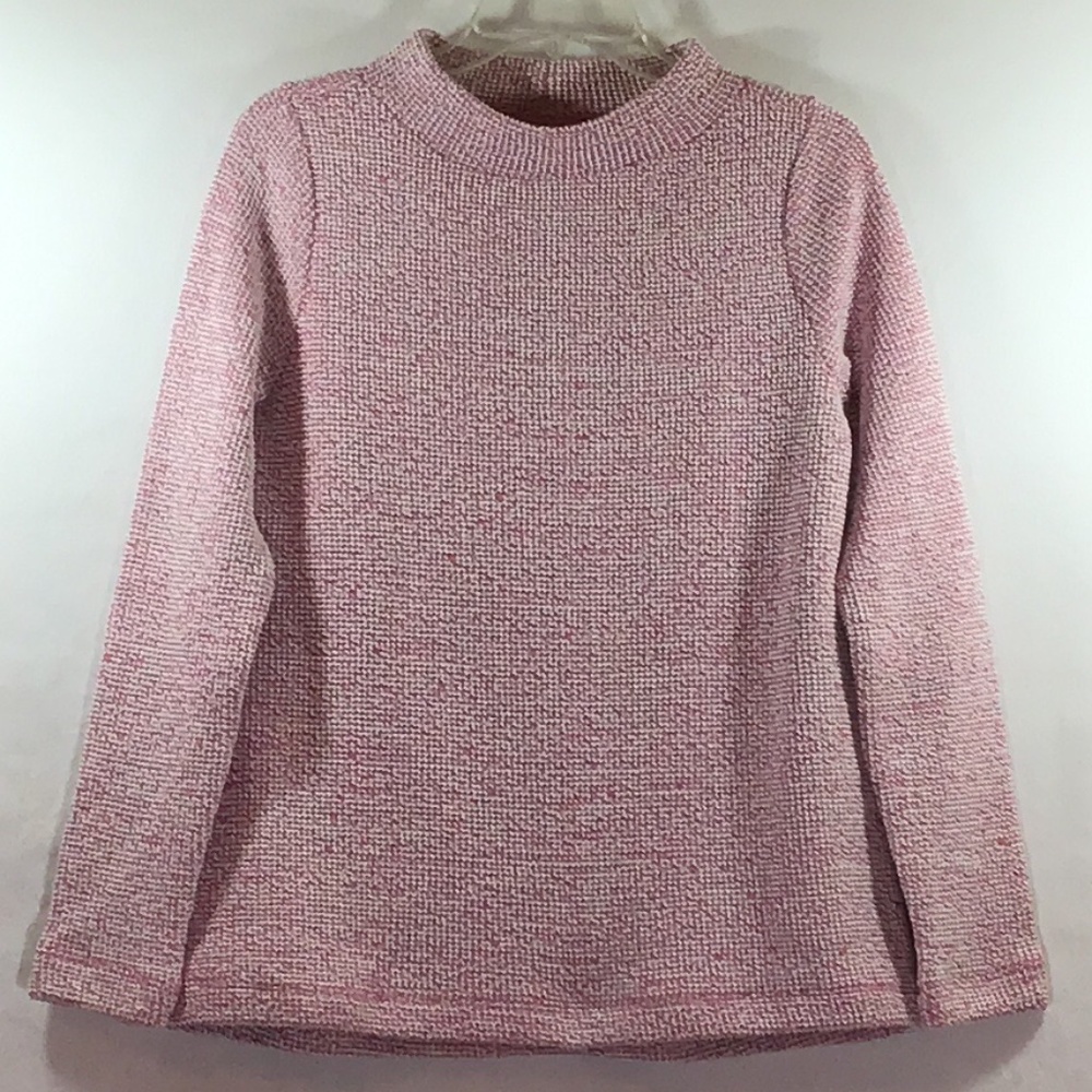 LOFT  Pink/White Mock Neck Sweater